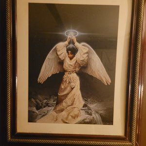 Autographed Edaward Clay Guardian Angel Painting